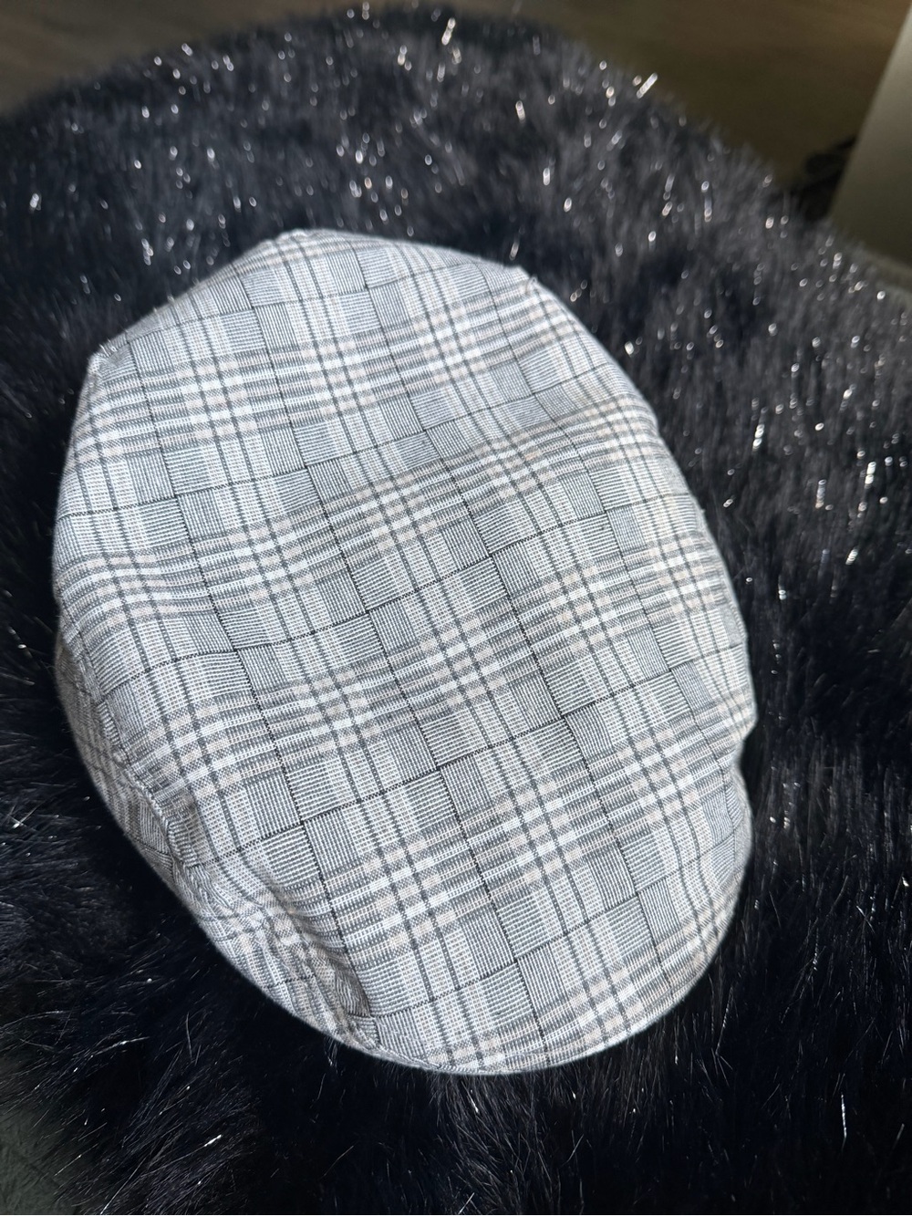 Men's Gray Plaid Flat Cap - Unbranded